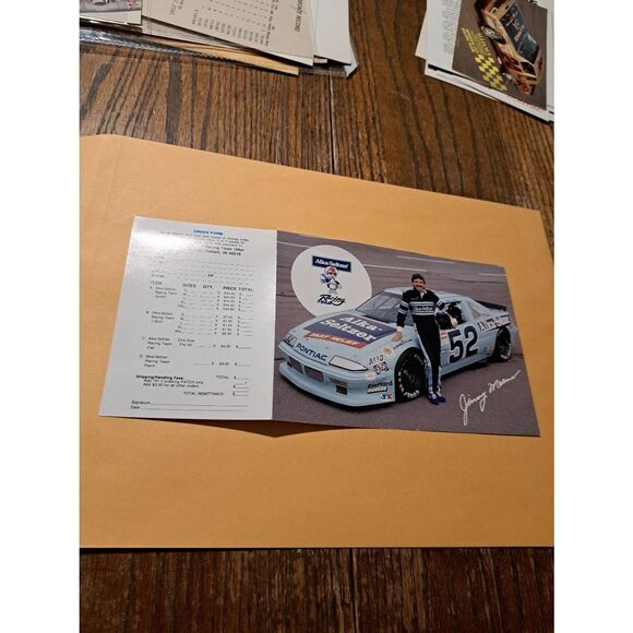 Vintage 1989 Jimmy Means Alka-Seltzer NASCAR Fold-Out Driver Card #52 Pontiac - Picture 1 of 2